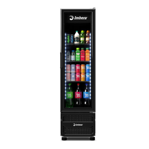 Refrigerador Bivolt Inverter VR08 Porta de Vidro Full Black 244L